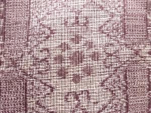 アンティーク　縞に松皮菱模様織り出し本場村山泥大島紬着物